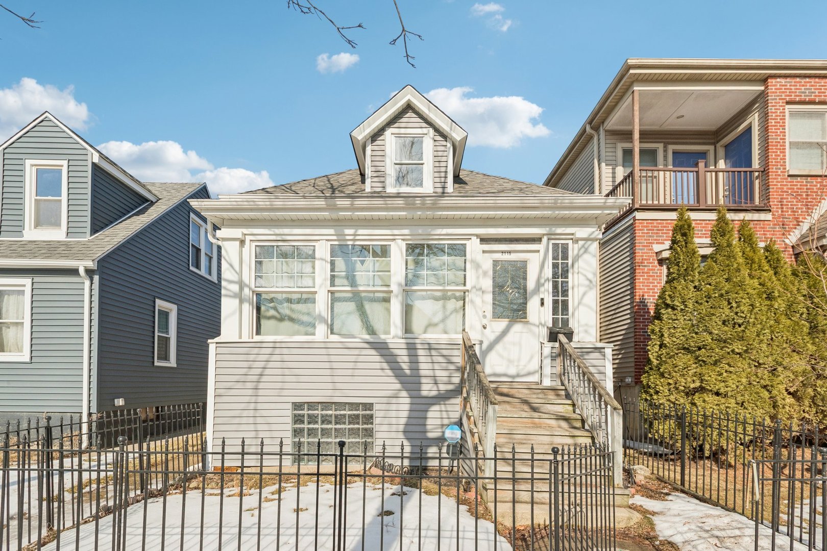 a front view of a house