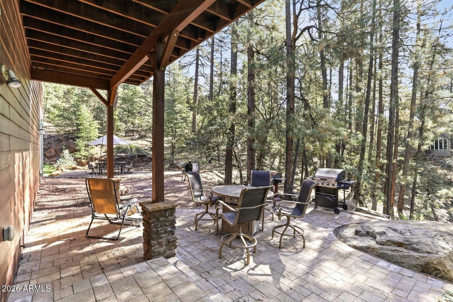 415 East Rim Estates Trail Payson, AZ 85541 - Photo 33 of 76 a view of a patio with table and chairs and potted plants