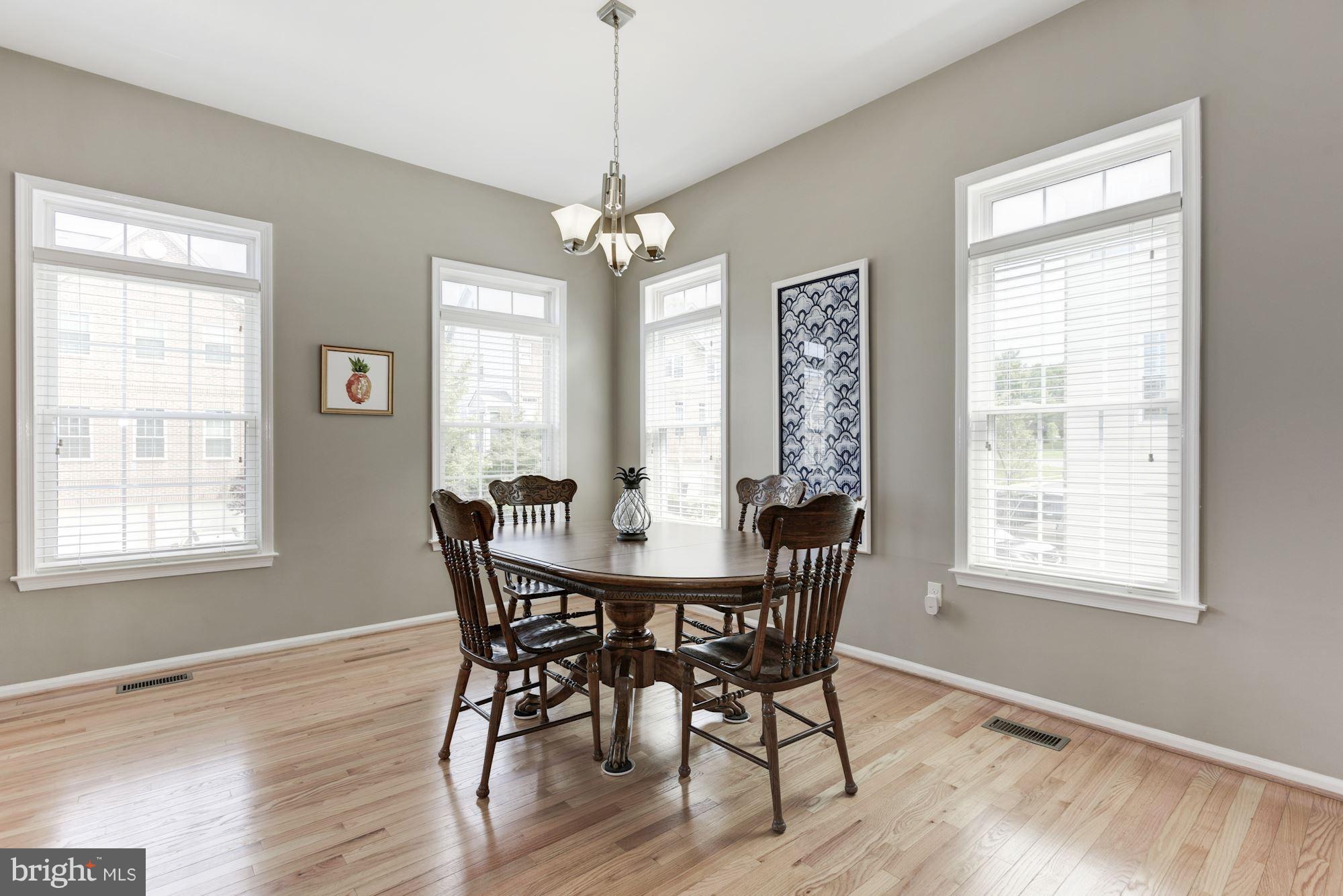 20709 Riptide Square Sterling, VA 20165 - Photo 10 of 30 a view of a dining room with furniture window chandelier and wooden floor