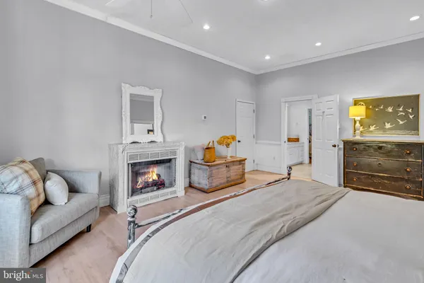 an aerial view of a houses with a yard