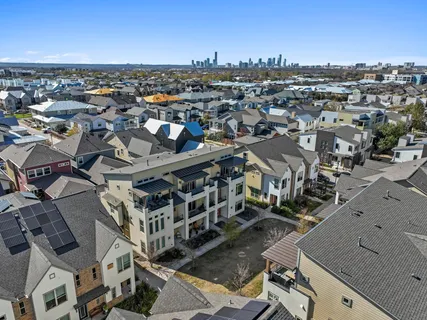 an aerial view of multiple house