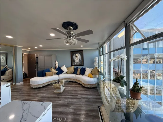 a living room with furniture