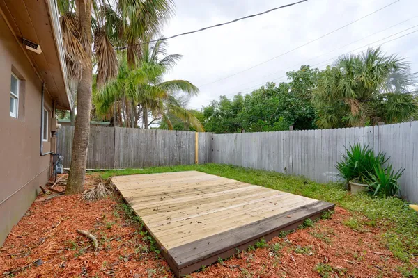 a backyard of a house