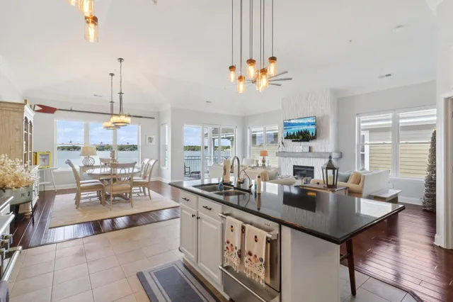 a kitchen with granite countertop lots of counter top space