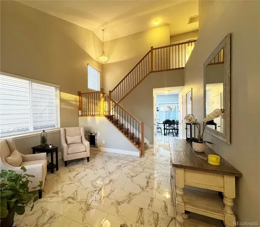 a living room with furniture
