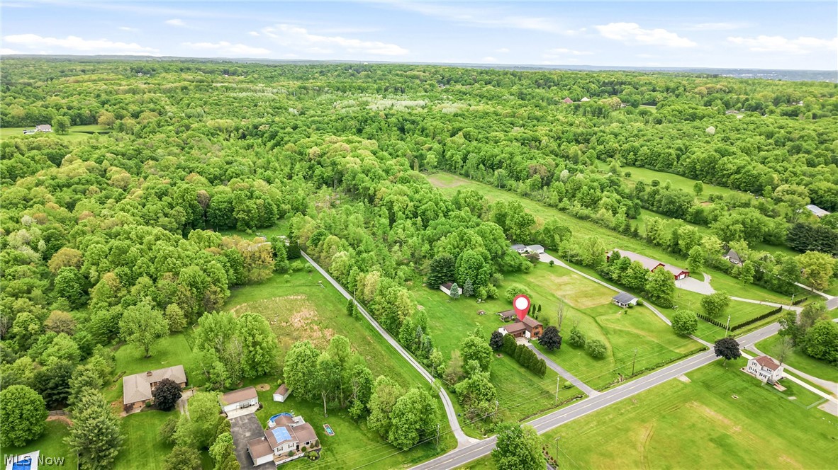 6667 Chestnut-Ridge Road Hubbard, OH 44425 - Photo 31 of 35 Expansive aerial perspective showcasing a property surrounded by mature trees and lush green landscaping