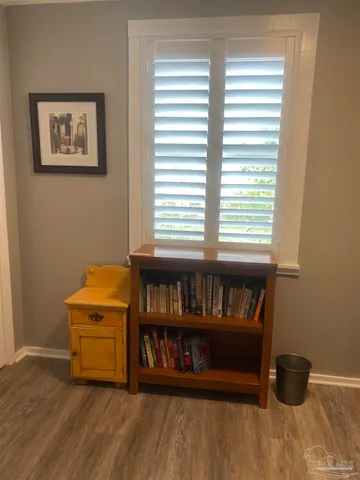 a room with toys and a window