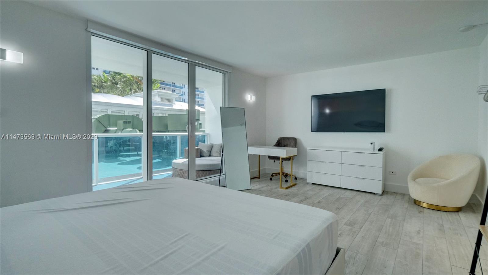 2301 Collins Avenue, Unit 321 Miami Beach, FL 33139 - Photo 15 of 33 a living room with furniture and a flat screen tv