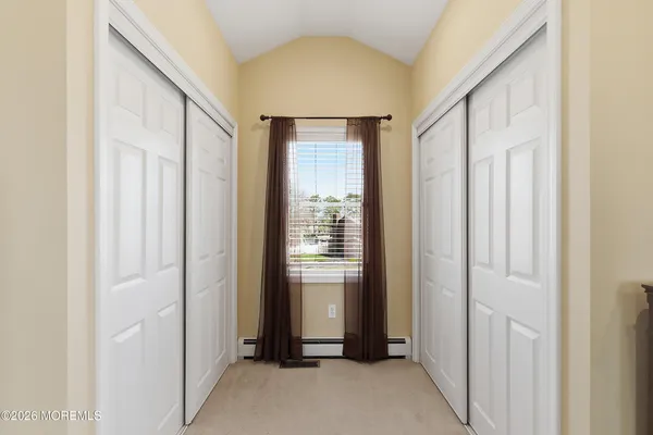 a view of a bathroom with a door
