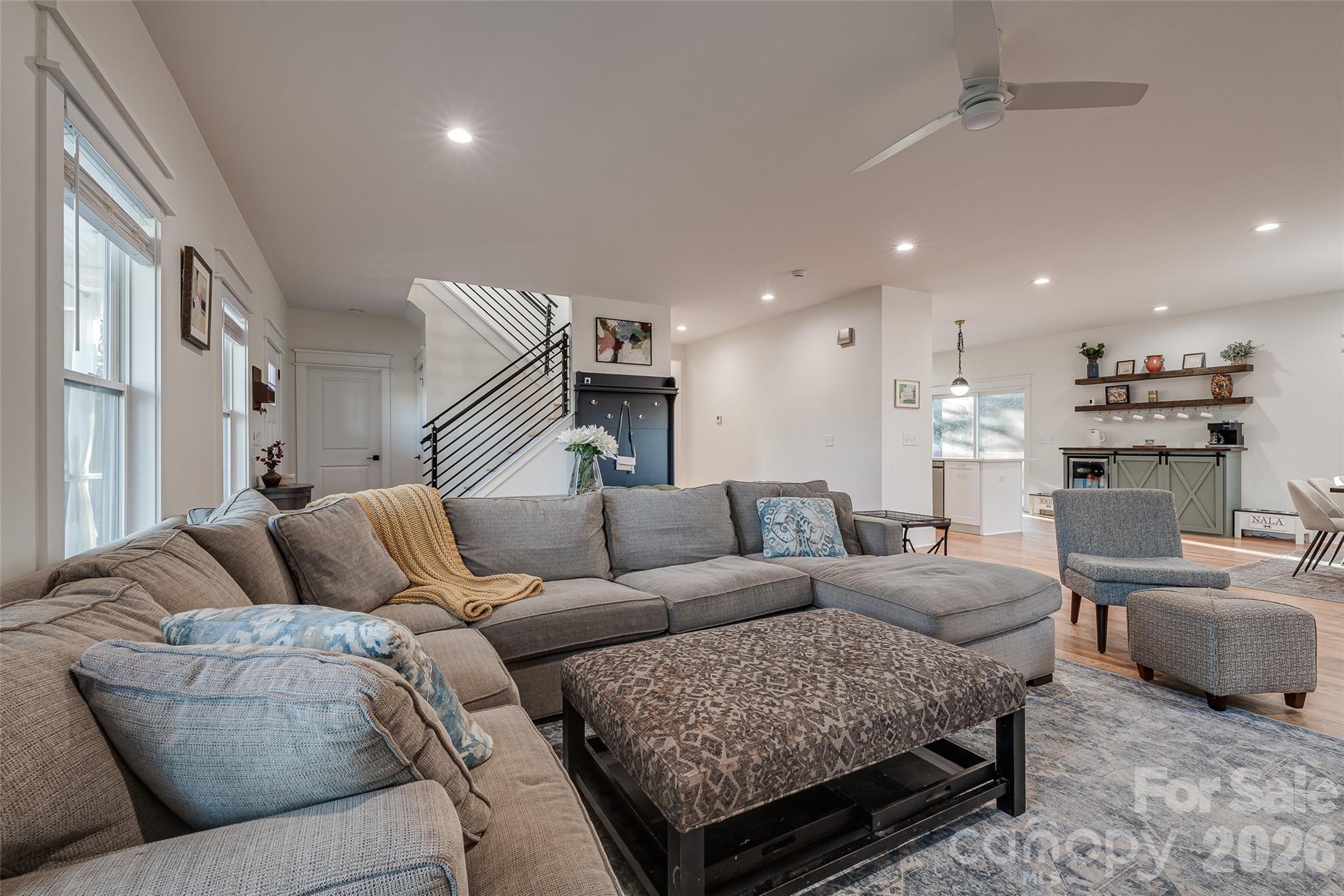 1516 Princess Place Charlotte, NC 28208 - Photo 12 of 46 a living room with furniture and kitchen view