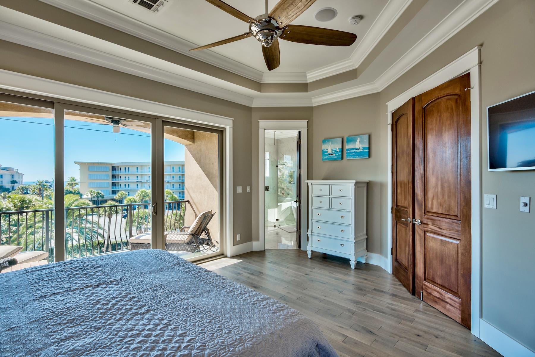 231 Rue St Tropez Miramar Beach, FL 32550 - Photo 24 of 35 a view of a hallway view with wooden floor and staircase