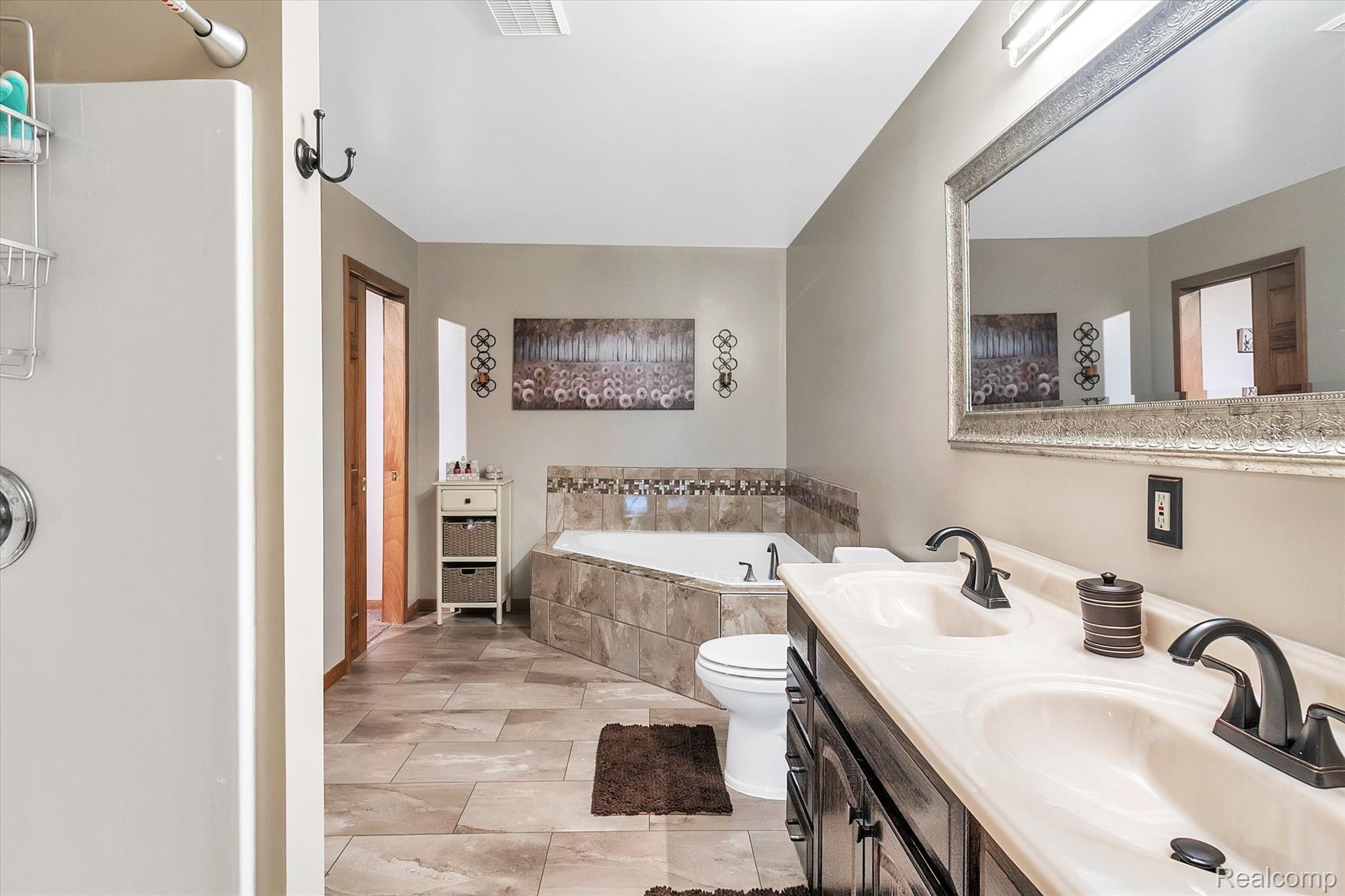 22115 Haggerty Road Belleville, MI 48111 - Photo 32 of 47 MASTER BATH/DOUBLE VANITY/WALK IN SHOWER