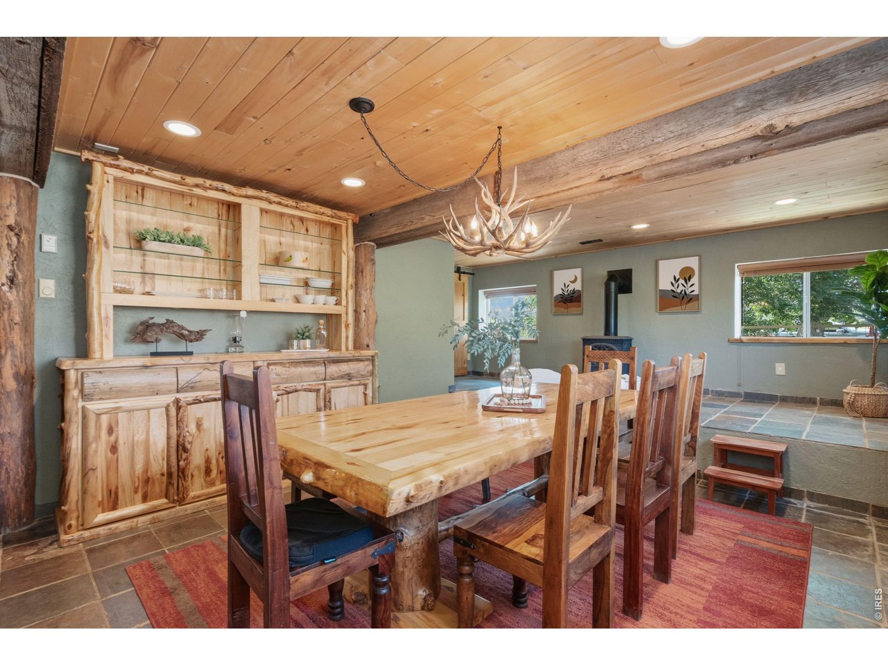 54 Rist View Road Bellvue, CO 80512 - Photo 9 of 50 Dining Room with Wood Burning Fireplace!