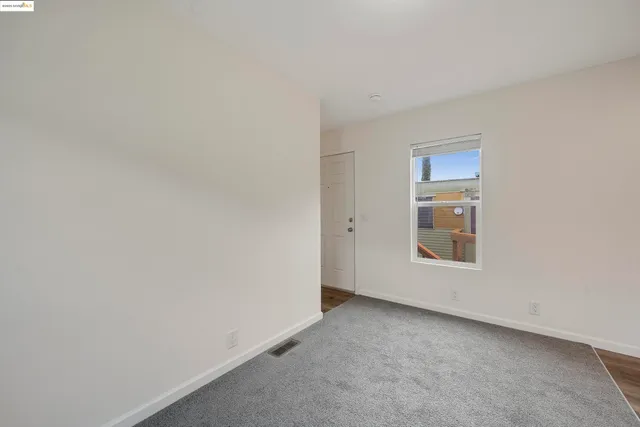 a view of a small space with a window