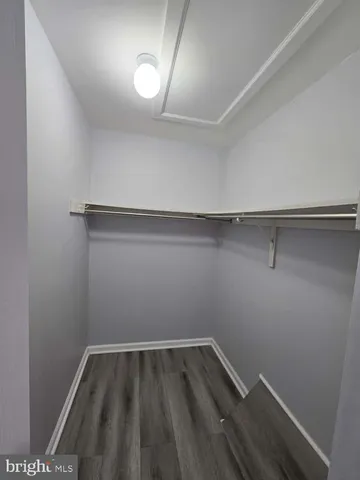 a view of small space with racks on the wall