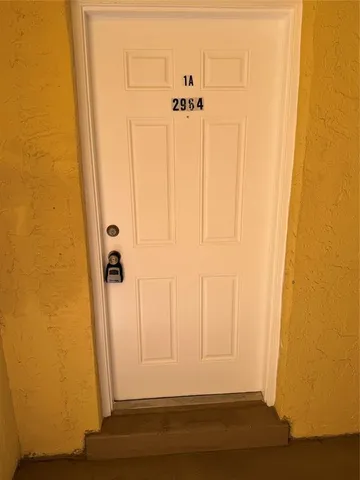 a view of wooden door