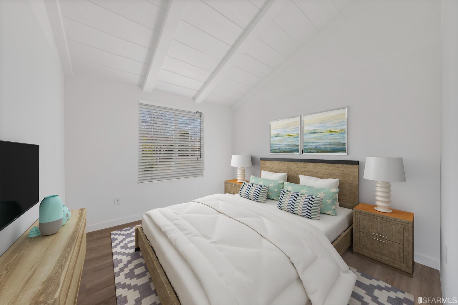 1016 Willow Drive Lafayette, CA 94549 - Photo 25 of 34 a bedroom with a bed and a flat screen tv