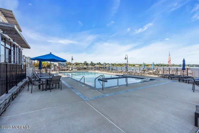 a view of a terrace with furniture