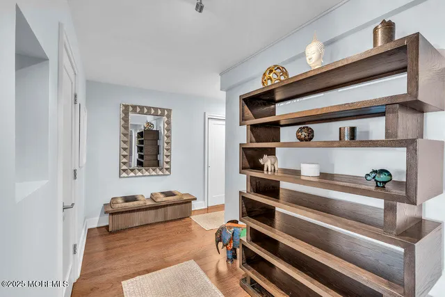 a view of room with cabinets