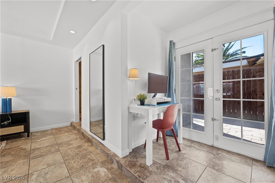 1554 Raindance Way Las Vegas, NV 89169 - Photo 10 of 25 Office with french doors, recessed lighting, and baseboards