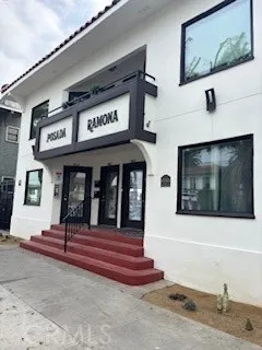 a front view of a building with entryway