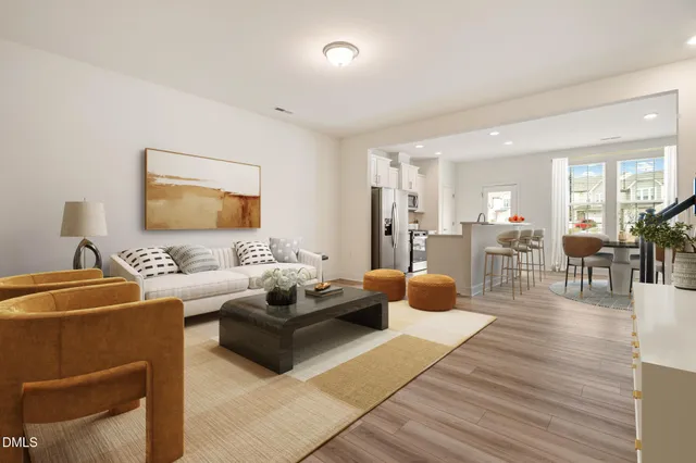 a living room with furniture and a couch