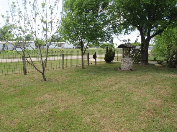 a view of a yard with a tree