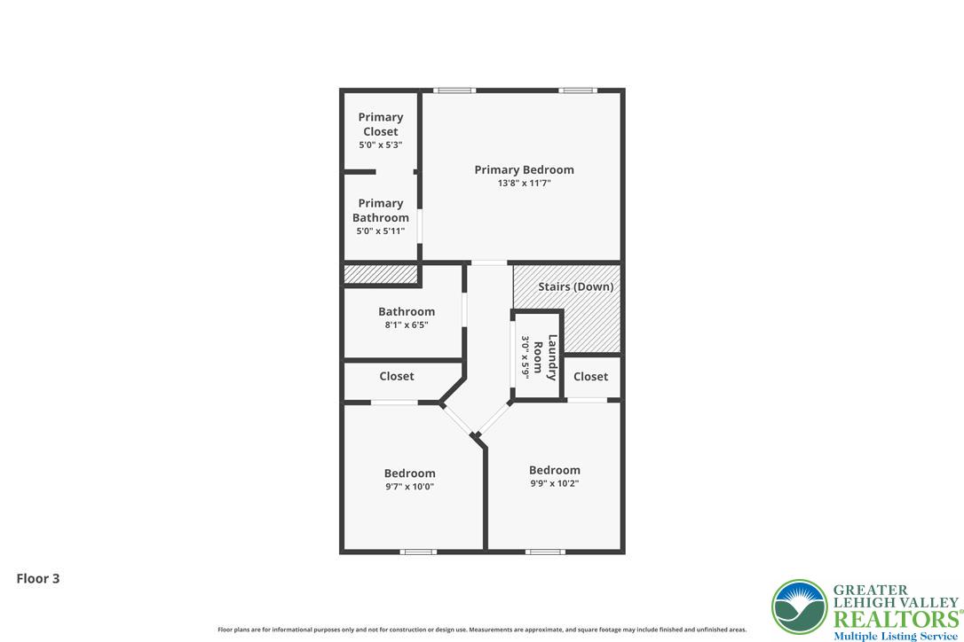 2336 Alex Road Easton, PA 18040 - Photo 34 of 35 A clear floorplan illustrates the thoughtful layout of the primary suite, additional bedrooms, and convenient laundry facilities.
