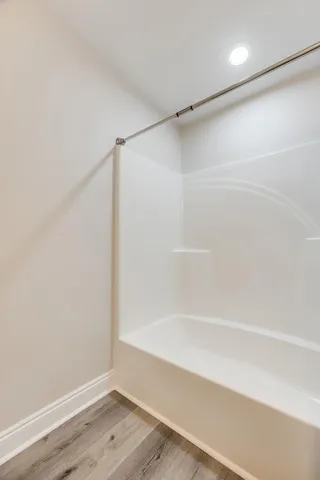 a view of an empty walk in closet