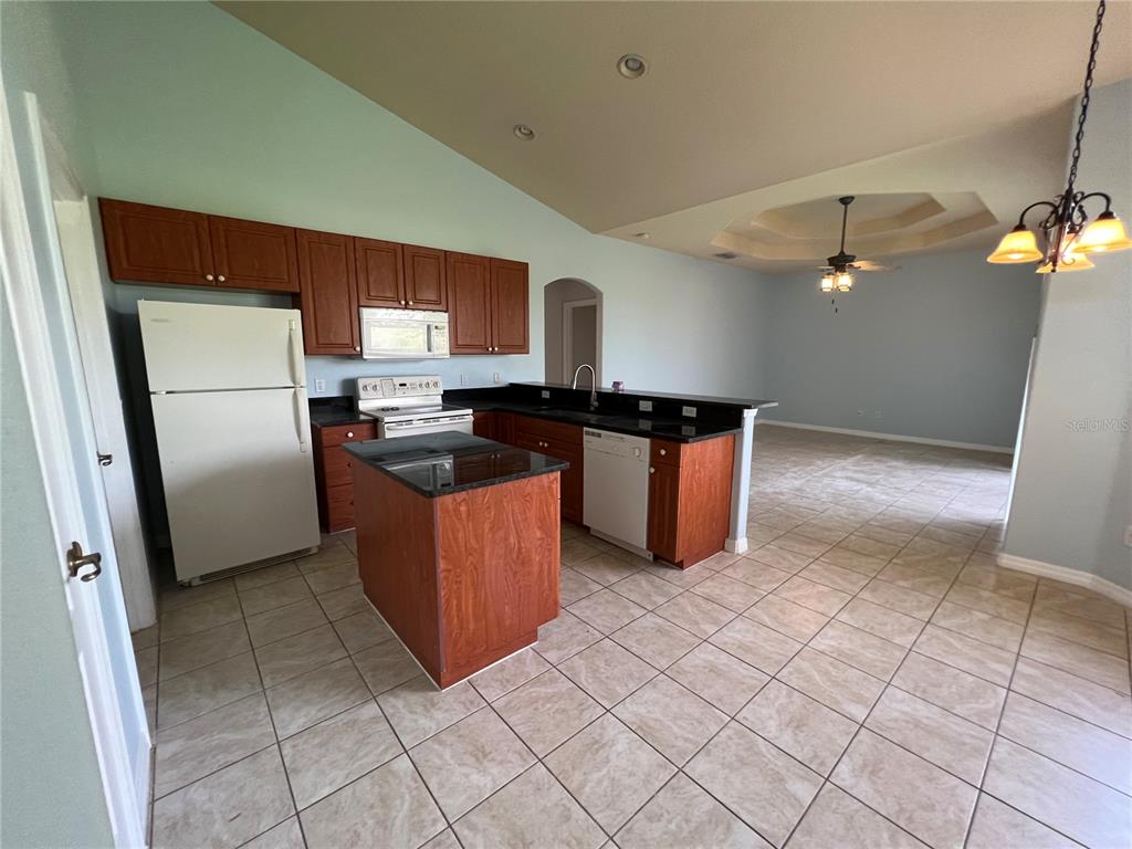 99 Flanders Street Port Charlotte, FL 33954 - Photo 7 of 29 a kitchen with stainless steel appliances granite countertop a refrigerator a stove a sink and a microwave