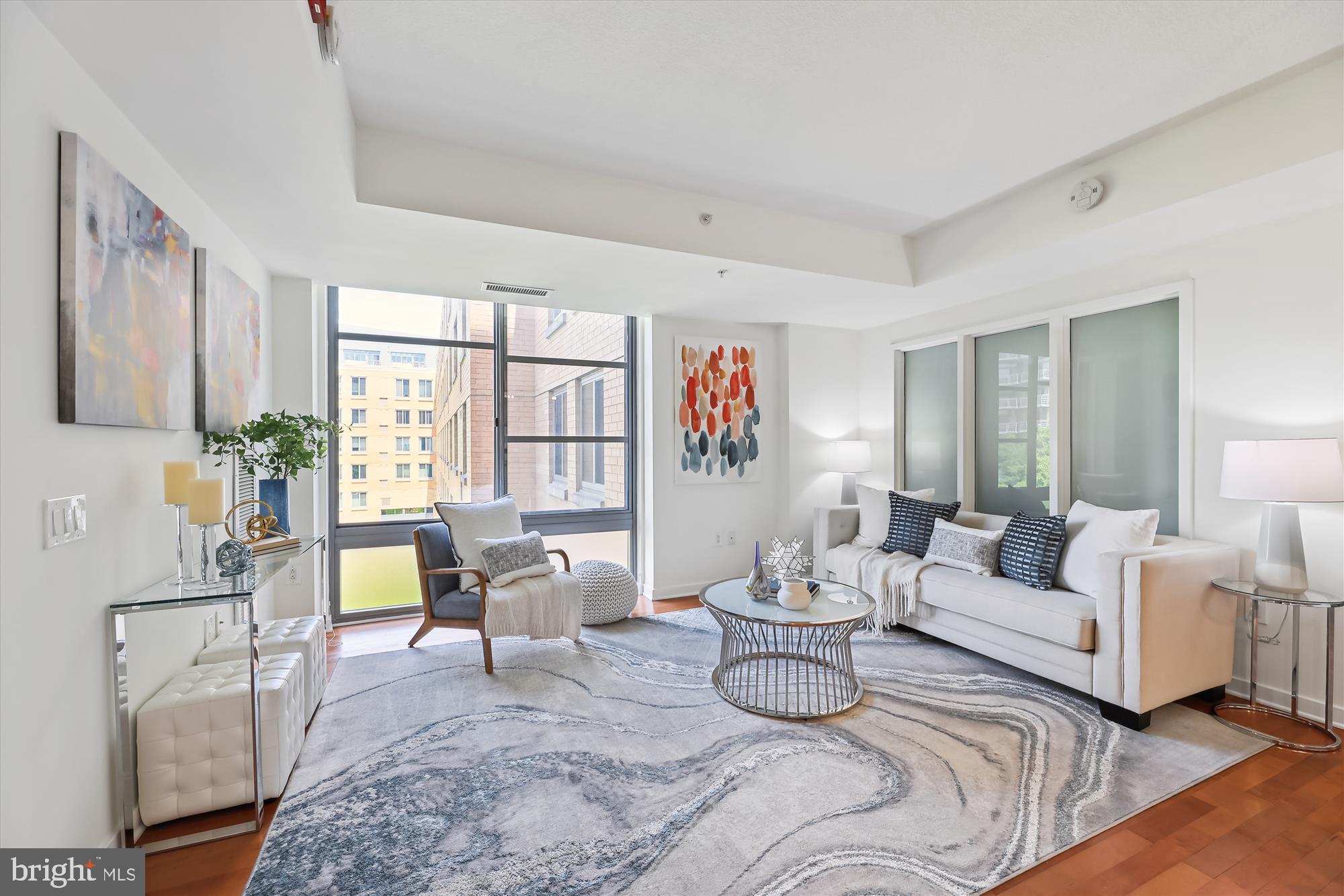 475 K Street Northwest, Unit 626 Washington, DC 20001 - Photo 3 of 59 Living room with view to Courtyard