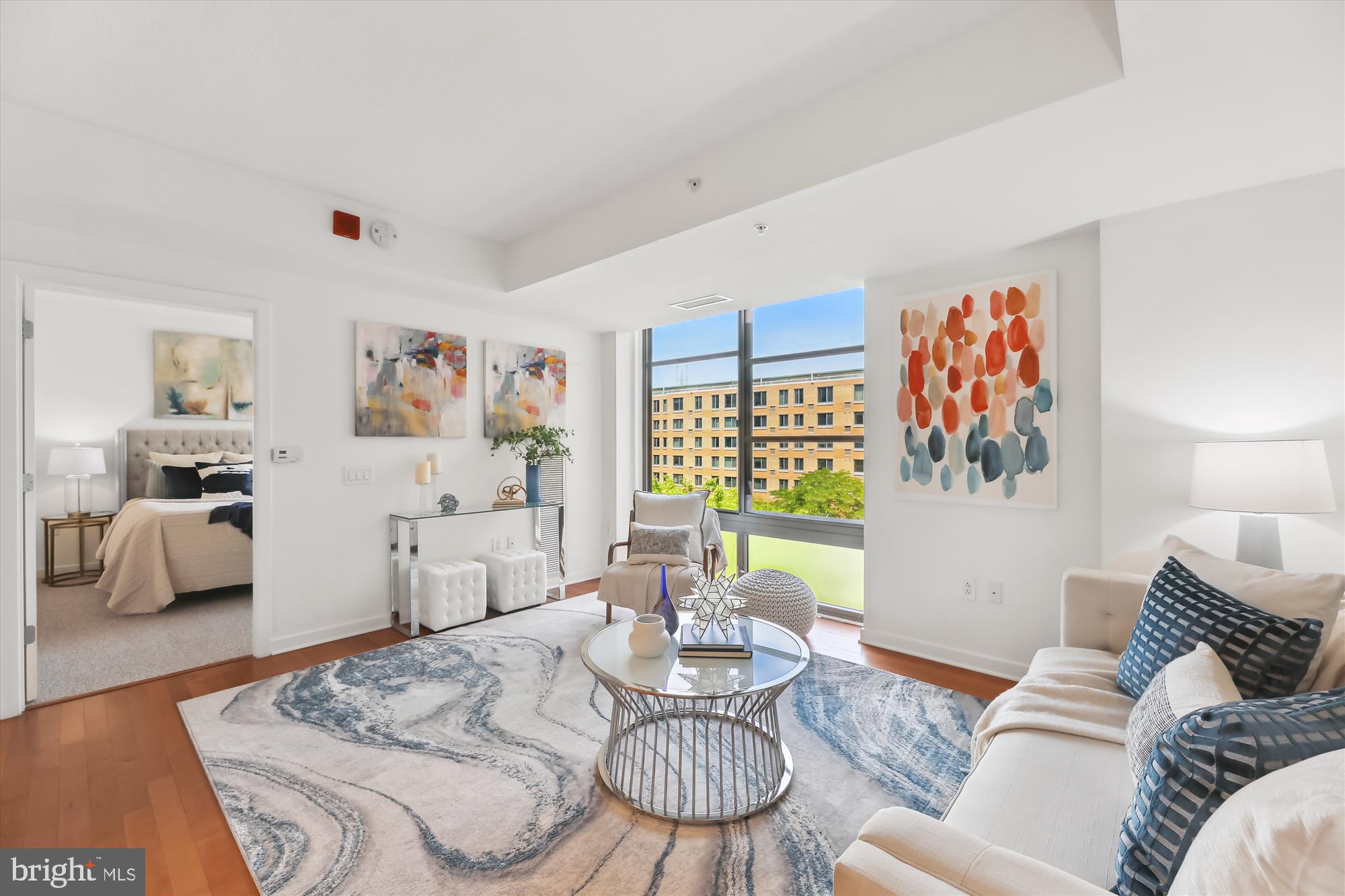 475 K Street Northwest, Unit 626 Washington, DC 20001 - Photo 4 of 59 Living room with view to Courtyard