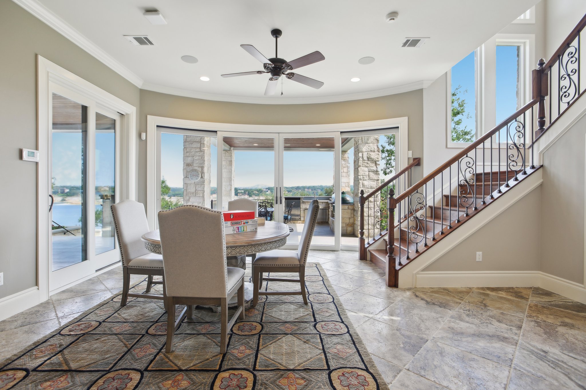 1353 Osprey Ridge Loop Lago Vista, TX 78645 - Photo 24 of 40 Downstairs game room w/ 70" TV and safe room closet.
