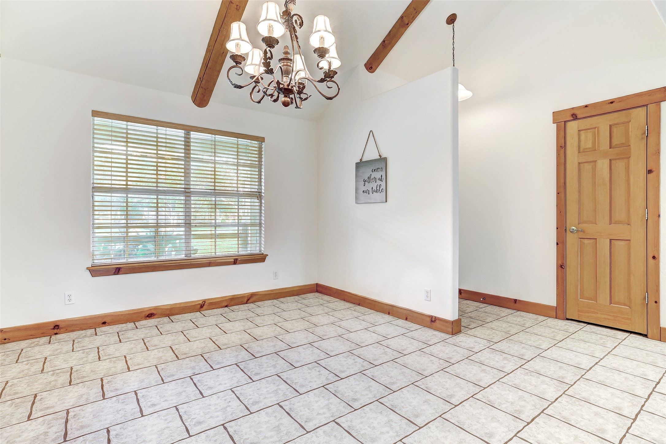 125 Kyle Lane Georgetown, TX 78633 - Photo 12 of 34 Empty room with hanging lights and vaulted ceiling
