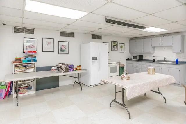 a front view of a building