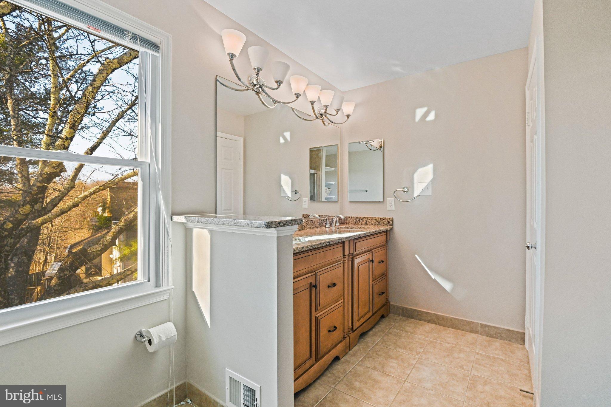 2707 Glencroft Road Vienna, VA 22181 - Photo 33 of 53 a bathroom with a sink a mirror and a shower