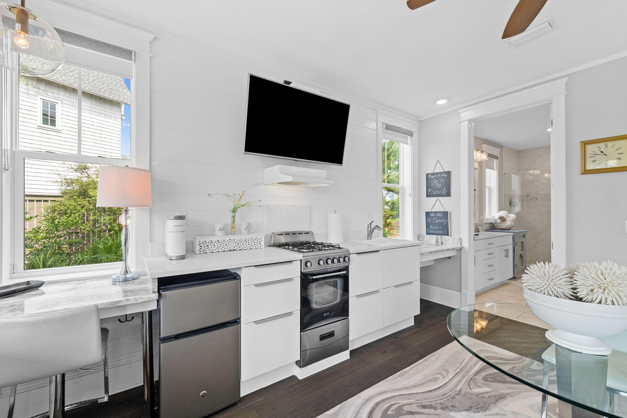 4 Clipper Street Inlet Beach, FL 32461 - Photo 13 of 49 a kitchen with a sink stove and microwave