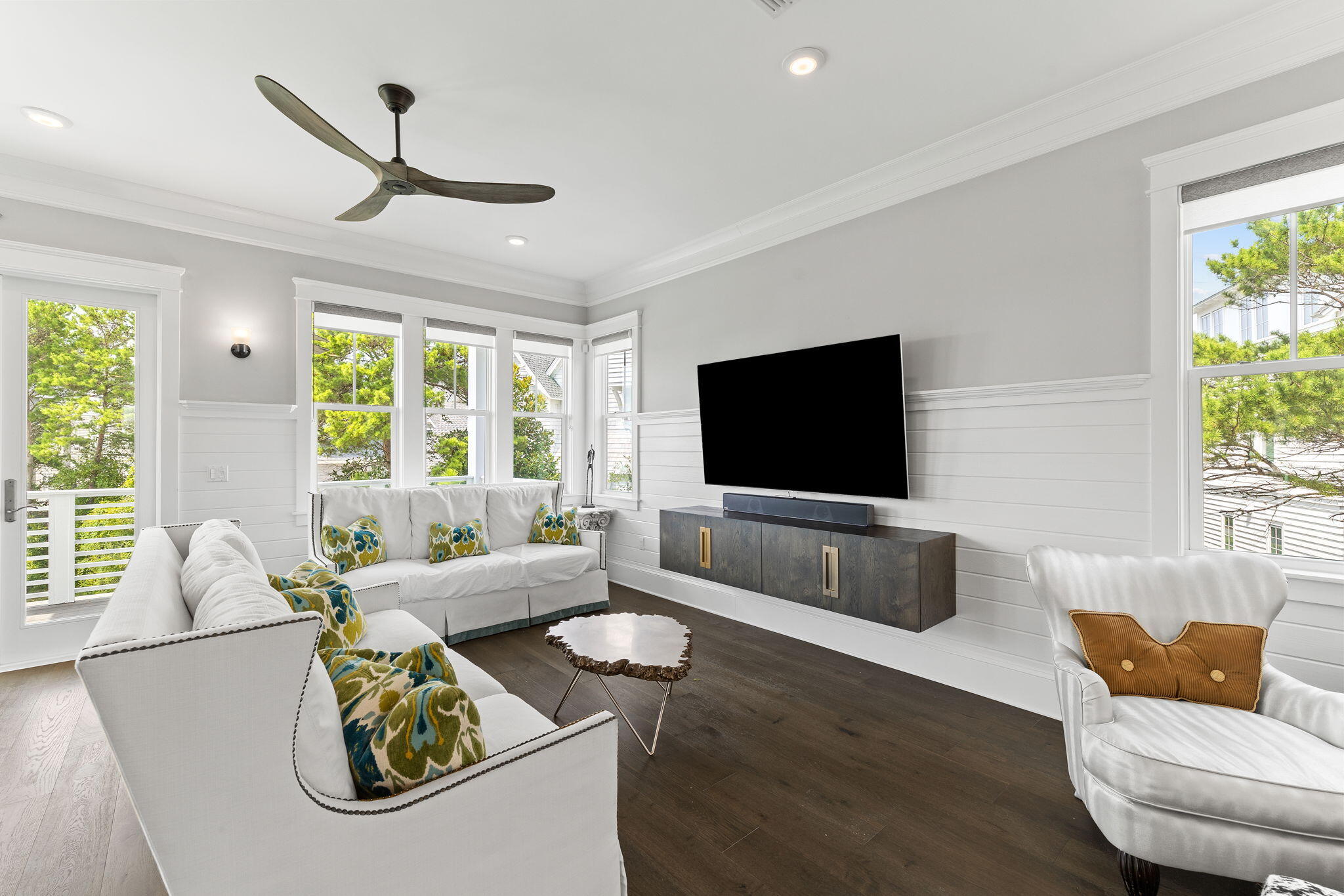 4 Clipper Street Inlet Beach, FL 32461 - Photo 15 of 49 a living room with furniture and a flat screen tv