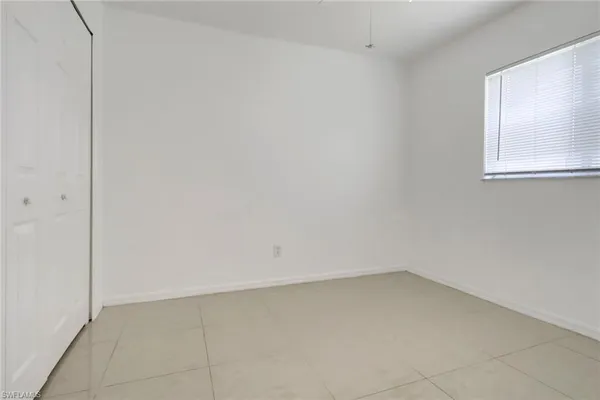 a view of a small space with a window