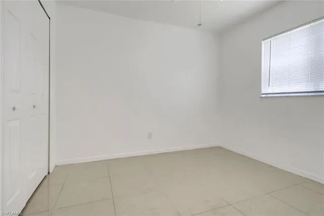 a view of a small space with a window