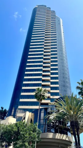 a front view of a multi story building