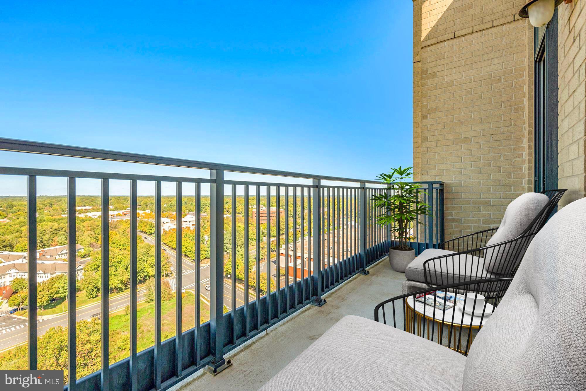 1830 Fountain Drive, Unit 1501 Reston, VA 20190 - Photo 25 of 62 Virtually Staged Balcony off Kitchen
