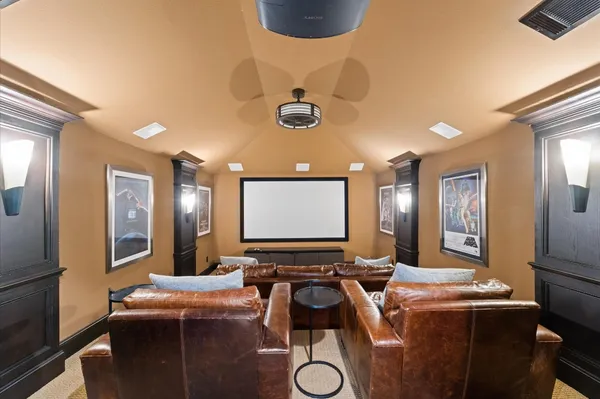 a room with furniture and a chandelier