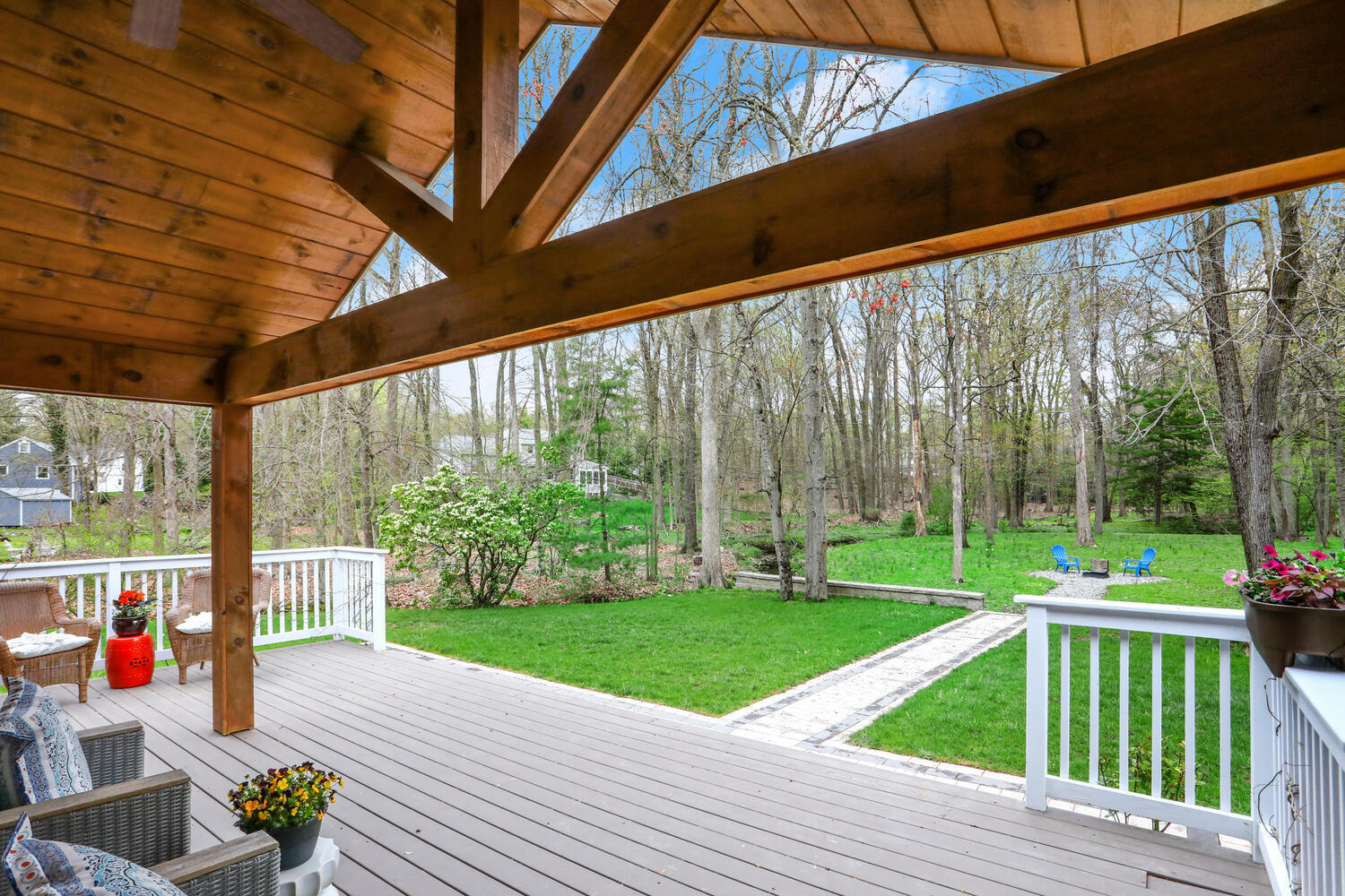 86 West Avenue Darien, CT 06820 - Photo 26 of 32 a deck view with a garden space