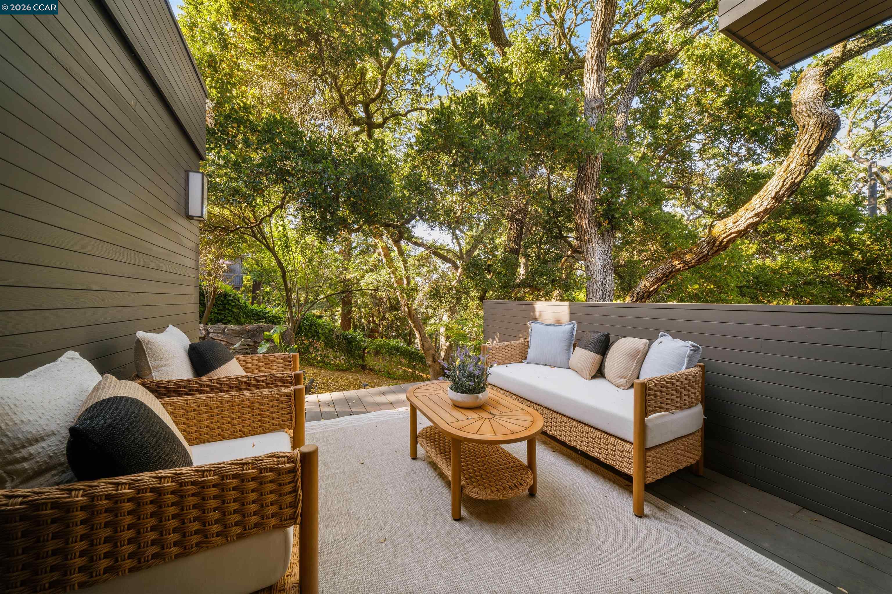 841 Kirkcrest Road Alamo, CA 94507 - Photo 36 of 62 a outdoor living space with patio furniture and a potted plant