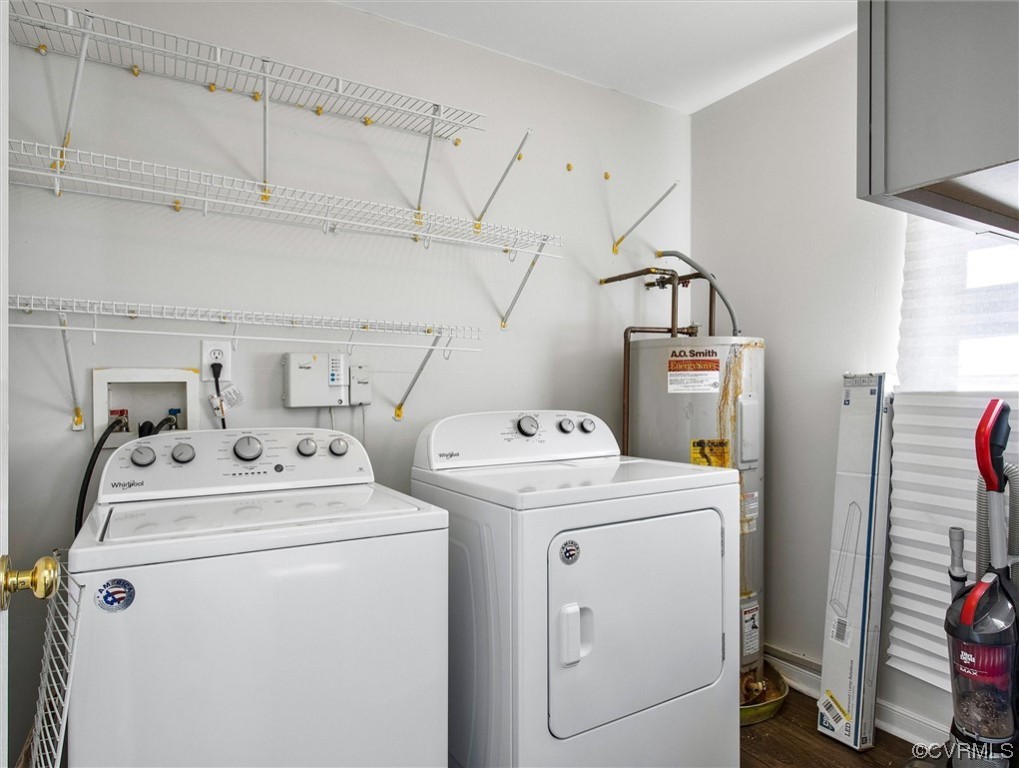 8911 Midway Road Henrico, VA 23229 - Photo 14 of 30 a view of storage and utility room with dryer and washer