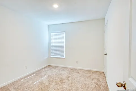 an empty room with a workbench