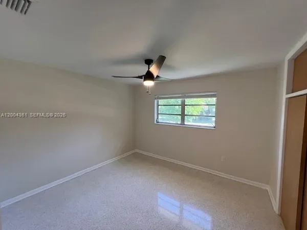 an empty room with a window