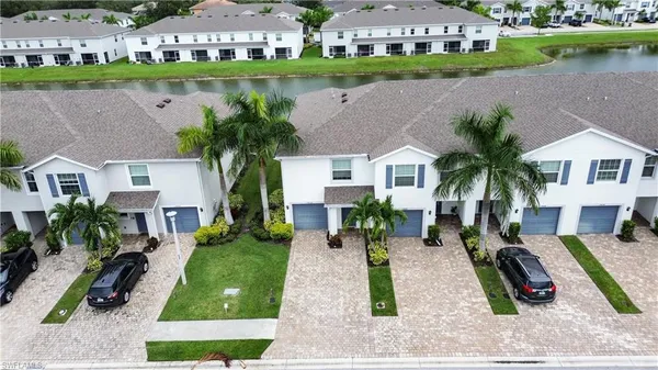 a aerial view of a house with garden