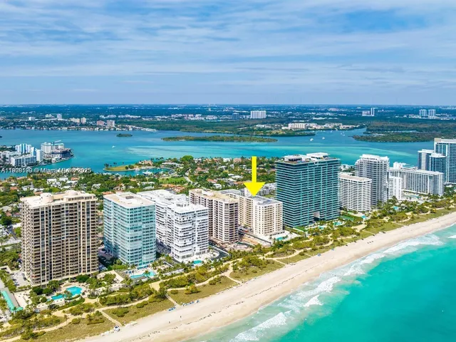 a view of a brick building with a large window